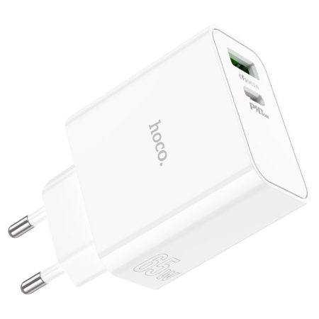 hoco-c113a-awesome-pd65w-gan-dual-port-1a1c-wall-charger-eu-plug — HOCO Israel