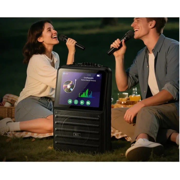 ⁦DS70 - רמקול קריוקי חיצוני עם שני מיקרופונים ומסך⁩ – תמונה ⁦3⁩