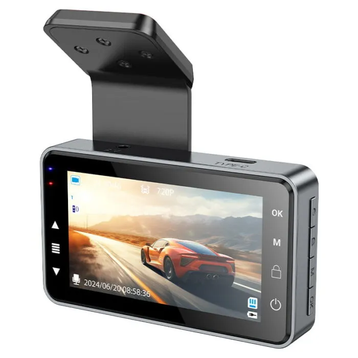 ⁦DV9 - מצלמת דרך לרכב HD 720P עם מסך IPS 3 אינץ', ראיית לילה, מצב חניה וחיישן G⁩ – תמונה ⁦4⁩