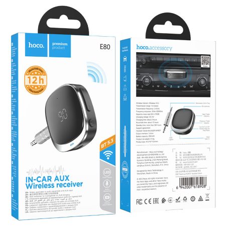 hoco-e80-travel-car-aux-bt-receiver-packaging — HOCO Israel