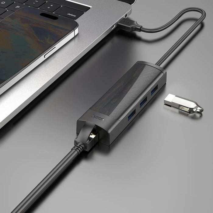 ⁦HB42 - HUB 4-ב-1 (RJ45+3×USB-A 3.0)⁩ – תמונה ⁦3⁩