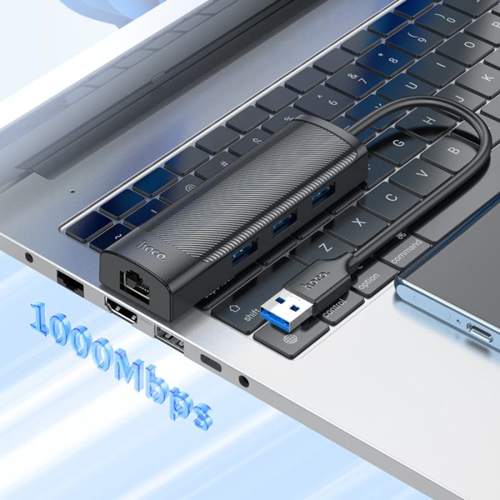 ⁦HB42 - HUB 4-ב-1 (RJ45+3×USB-A 3.0)⁩ – תמונה ⁦4⁩