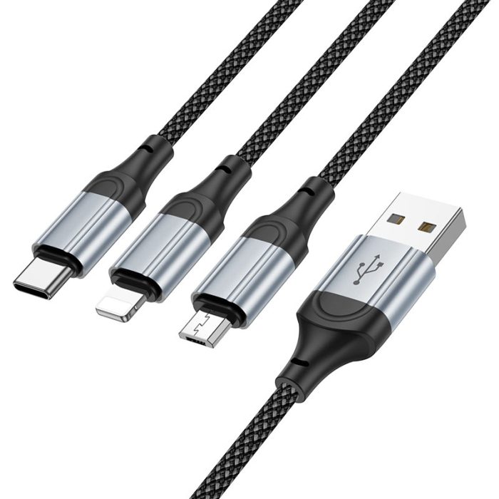 ⁦X102 - כבל טעינה 3-ב-1  ( USB ל-Lightning/Micro-USB/Type-C)⁩ – תמונה ⁦7⁩