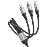 ⁦X102 - כבל טעינה 3-ב-1  ( USB ל-Lightning/Micro-USB/Type-C)⁩ – תמונה ⁦2⁩