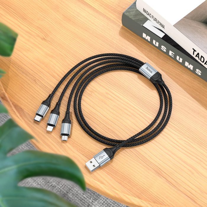 ⁦X102 - כבל טעינה 3-ב-1  ( USB ל-Lightning/Micro-USB/Type-C)⁩ – תמונה ⁦3⁩