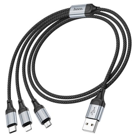 X102 - כבל טעינה 3-ב-1  ( USB ל-Lightning/Micro-USB/Type-C)