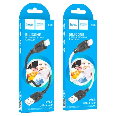 hoco-x90-cool-silicone-charging-data-cable-usb-ltn-packaging — HOCO Israel