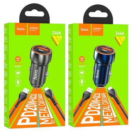 hoco-z46a-blue-whale-pd20w-qc3-car-charger-set-usb-to-tc-packaging — HOCO Israel