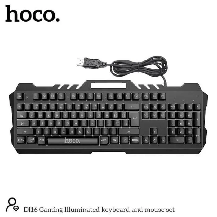 ⁦סט גיימינג מואר של מקלדת ועכבר Hoco DI16⁩ – תמונה ⁦2⁩