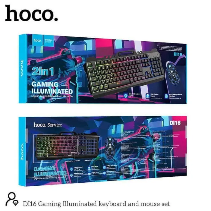 ⁦סט גיימינג מואר של מקלדת ועכבר Hoco DI16⁩ – תמונה ⁦7⁩