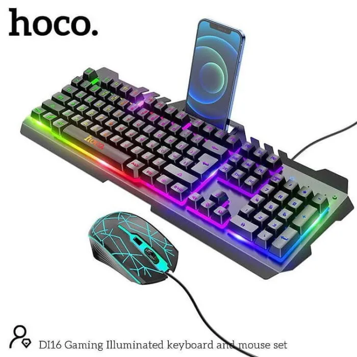 HDI16_02042025123835_large סט גיימינג מואר של מקלדת ועכבר Hoco DI16 – תמונה 1