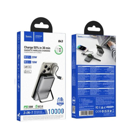HOCO-Q43-Magnetic-Wireless-Power-Bank-10000mah-20W-Metal-Grey-Power-Banks-HOCO-Star-Light-Kuwait-4 — HOCO Israel