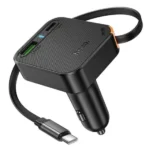 NZ18 Guardian - מטען רכב PD65W עם כבל Type-C נשלף, USB-A ו-2×USB-C לטעינה מהירה