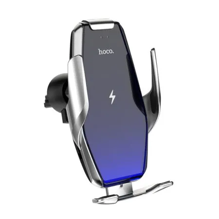 hoco-s14-surpass-automatic-induction-wireless-charging-car-holder-silver-front — HOCO Israel