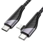 ⁦U95 2-in-1 - כבל טעינה PD 60W ניילון קלוע Type-C ל-Type-C / Type-C ל-Lightning, אורך 1.2 מ'⁩ – תמונה ⁦5⁩