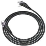 ⁦U95 2-in-1 - כבל טעינה PD 60W ניילון קלוע Type-C ל-Type-C / Type-C ל-Lightning, אורך 1.2 מ'⁩ – תמונה ⁦2⁩