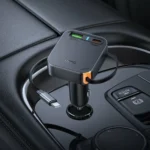 ⁦NZ18 Guardian - מטען רכב PD65W עם כבל Type-C נשלף, USB-A ו-2×USB-C לטעינה מהירה⁩ – תמונה ⁦3⁩