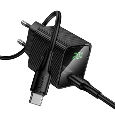 ⁦CS82A Excellent - ראש מטען 20W עם כבל USB Type-C ל-USB Type-C + תצוגה דיגיטלית⁩ – תמונה ⁦3⁩