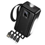 Hoco J173A Jingyao – סוללת גיבוי 30000mAh עם 4 כבלים מובנים, תאורה כפולה וטעינה מהירה 22.5W + PD20W