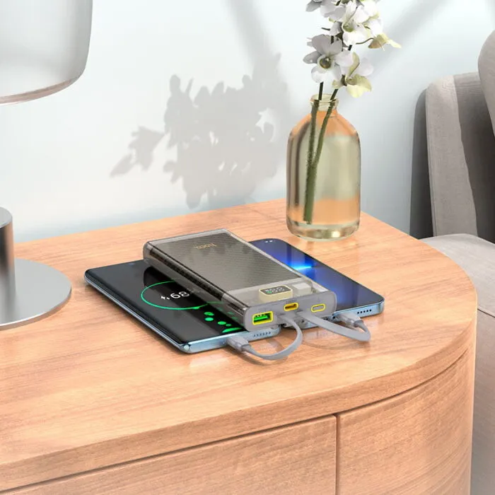 ⁦Hoco J104 Discovery Edition – סוללת גיבוי 10000mAh עם כבלים מובנים וטעינה מהירה 22.5W⁩ – תמונה ⁦7⁩