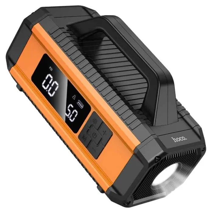 ⁦Hoco QS4 – מדחס אוויר חכם עם סוללת גיבוי 10000mAh (קומבו רכב חירום 3-ב-1)⁩ – תמונה ⁦7⁩