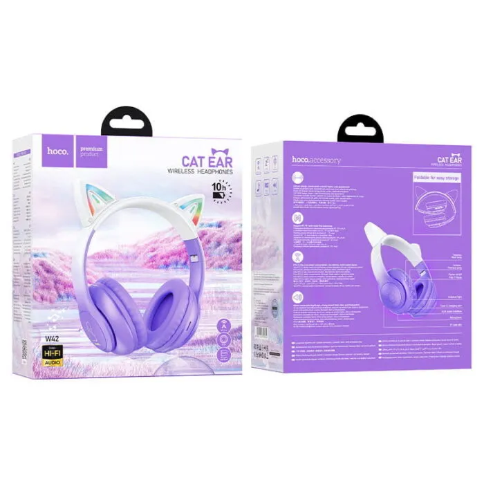 ⁦W42 Cat Ears – אוזניות BT אלחוטיות בעיצוב אוזני חתול⁩ – תמונה ⁦3⁩