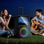 ⁦DS71 - רמקול קריוקי נייד עם שני מיקרופונים ומסך RGB⁩ – תמונה ⁦7⁩