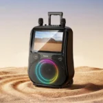 ⁦DS71 - רמקול קריוקי נייד עם שני מיקרופונים ומסך RGB⁩ – תמונה ⁦8⁩