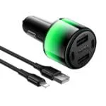 ⁦Z69 – מטען רכב 24W ‏(2C+2A) + כבל Lightning⁩ – תמונה ⁦2⁩