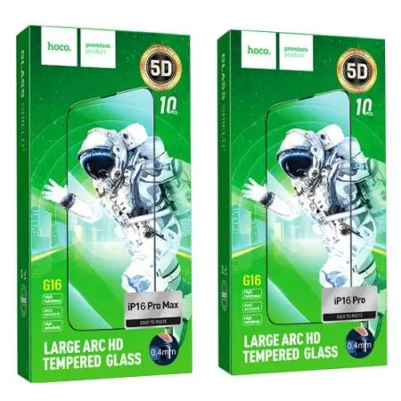 מגן מסך זכוכית מחוסמת HOCO G16 Large Arc HD 5D בעובי 0.4 מ"מ לאייפון — אריזה מקורית